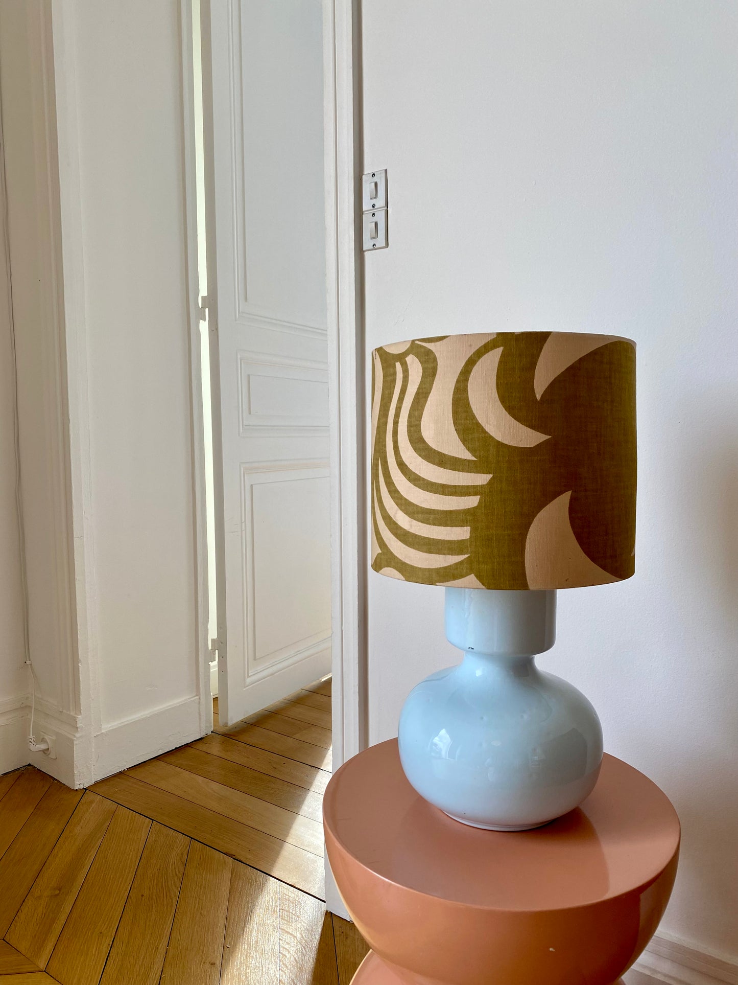 lampe à poser, abat-jour 70's