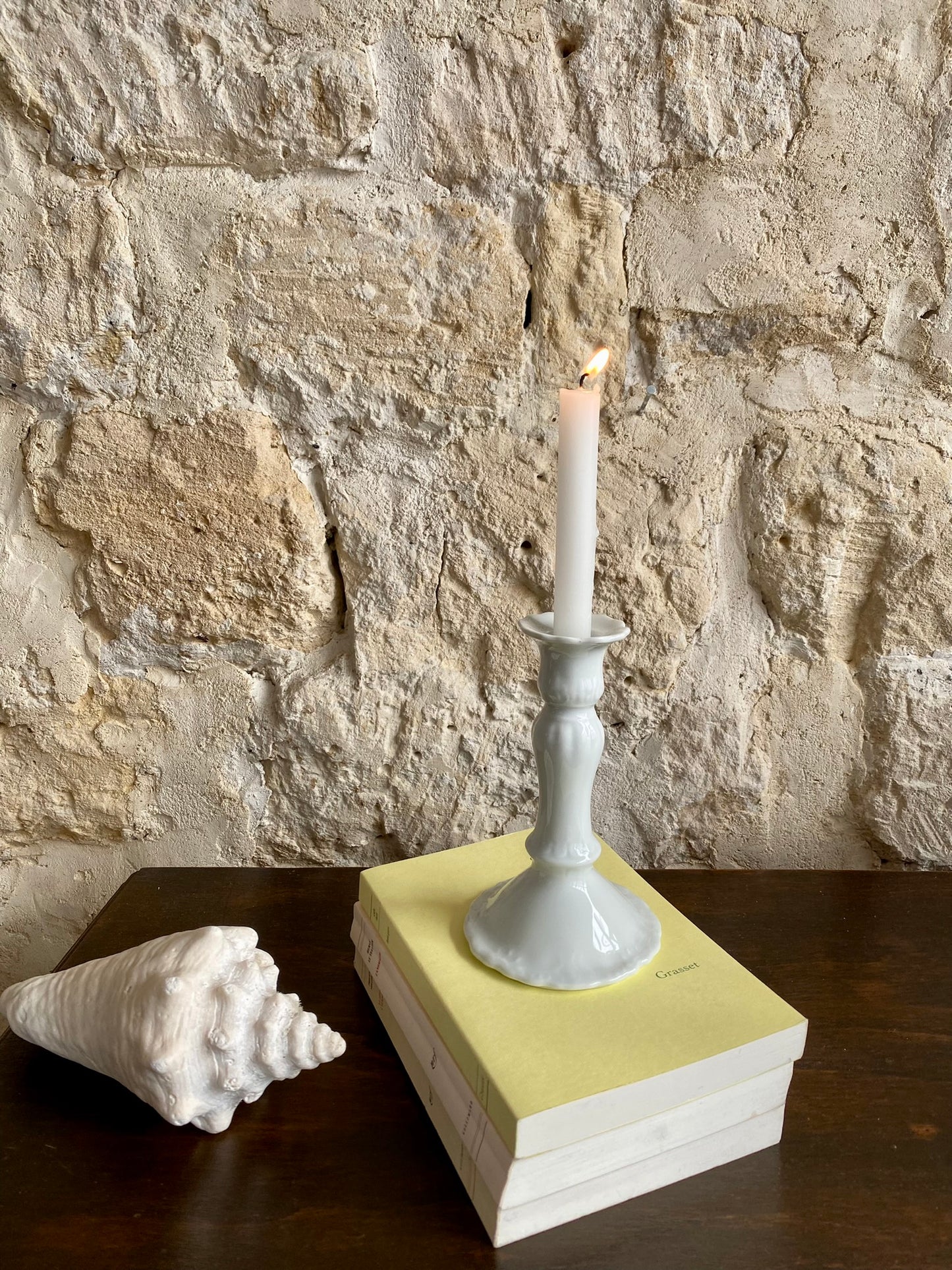 bougeoir porcelaine blanche 2