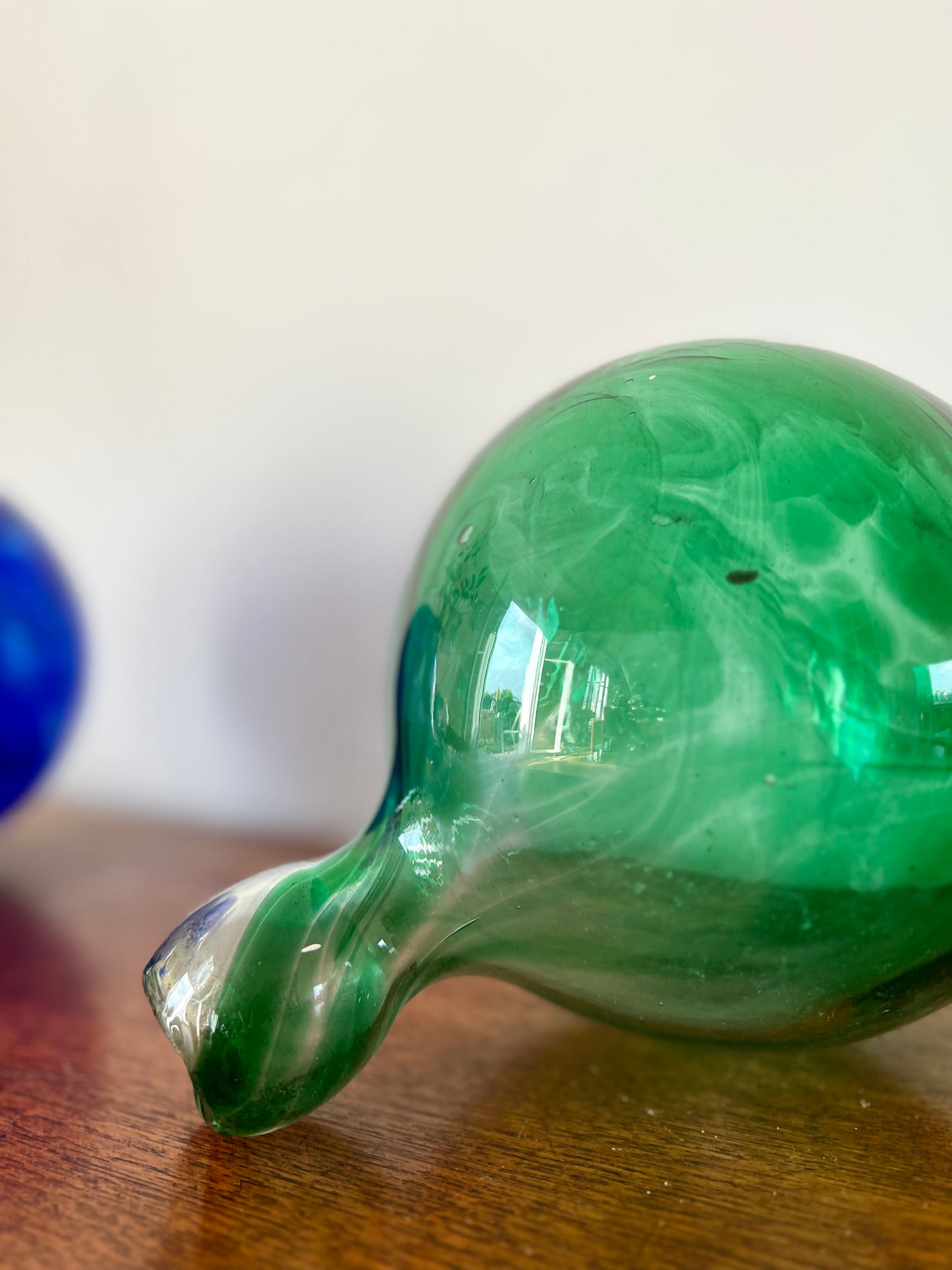 boule en verre soufflé, verte