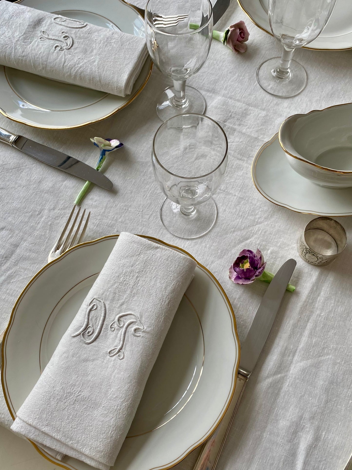 serviettes en coton ancien