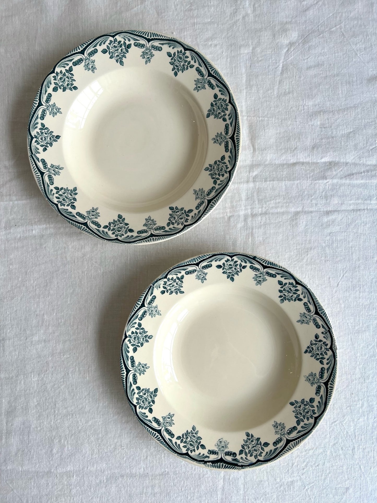 duo assiettes fleurs bleues, H.B & Cie