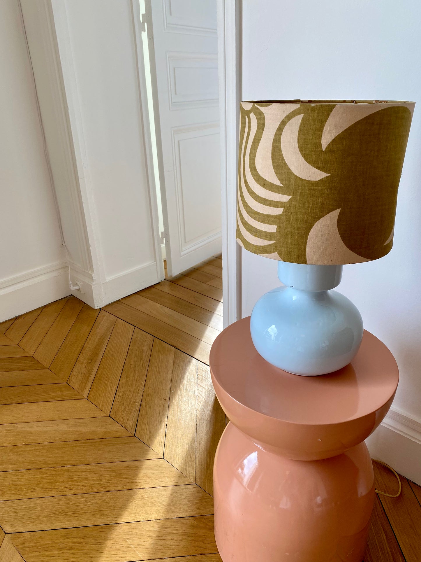 lampe à poser, abat-jour 70's