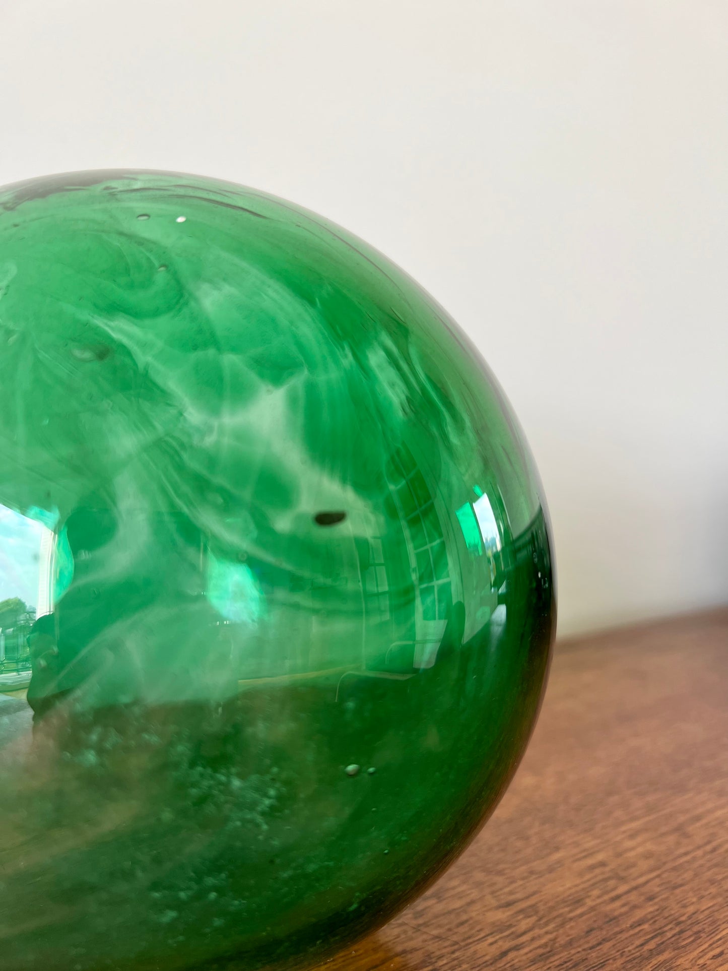 boule en verre soufflé, verte