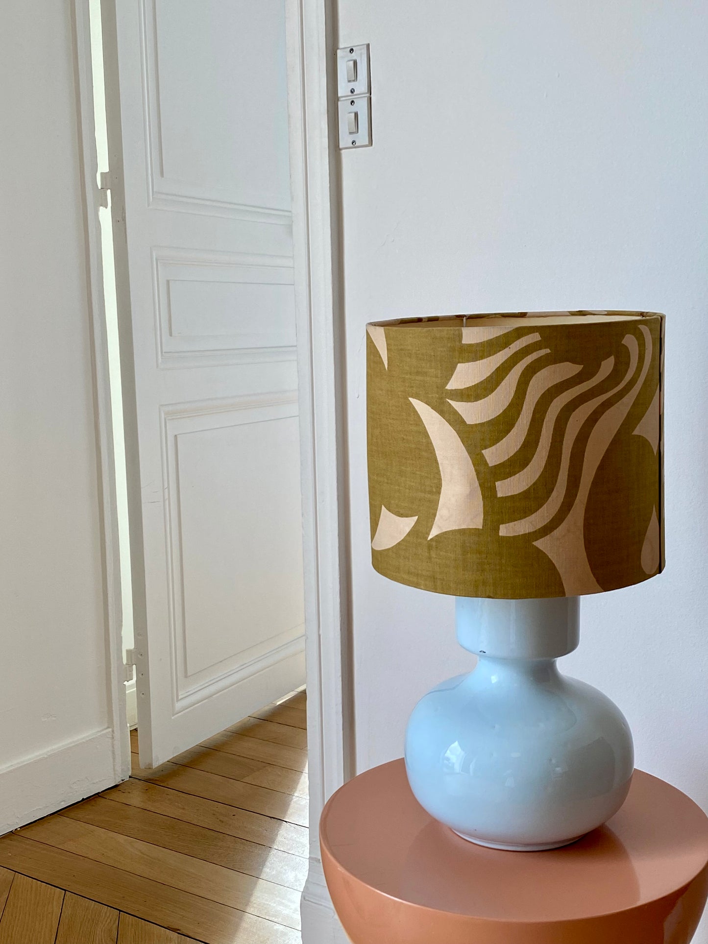 lampe à poser, abat-jour 70's
