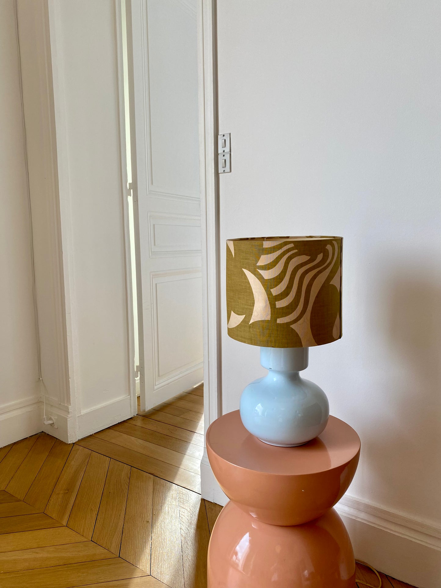 lampe à poser, abat-jour 70's