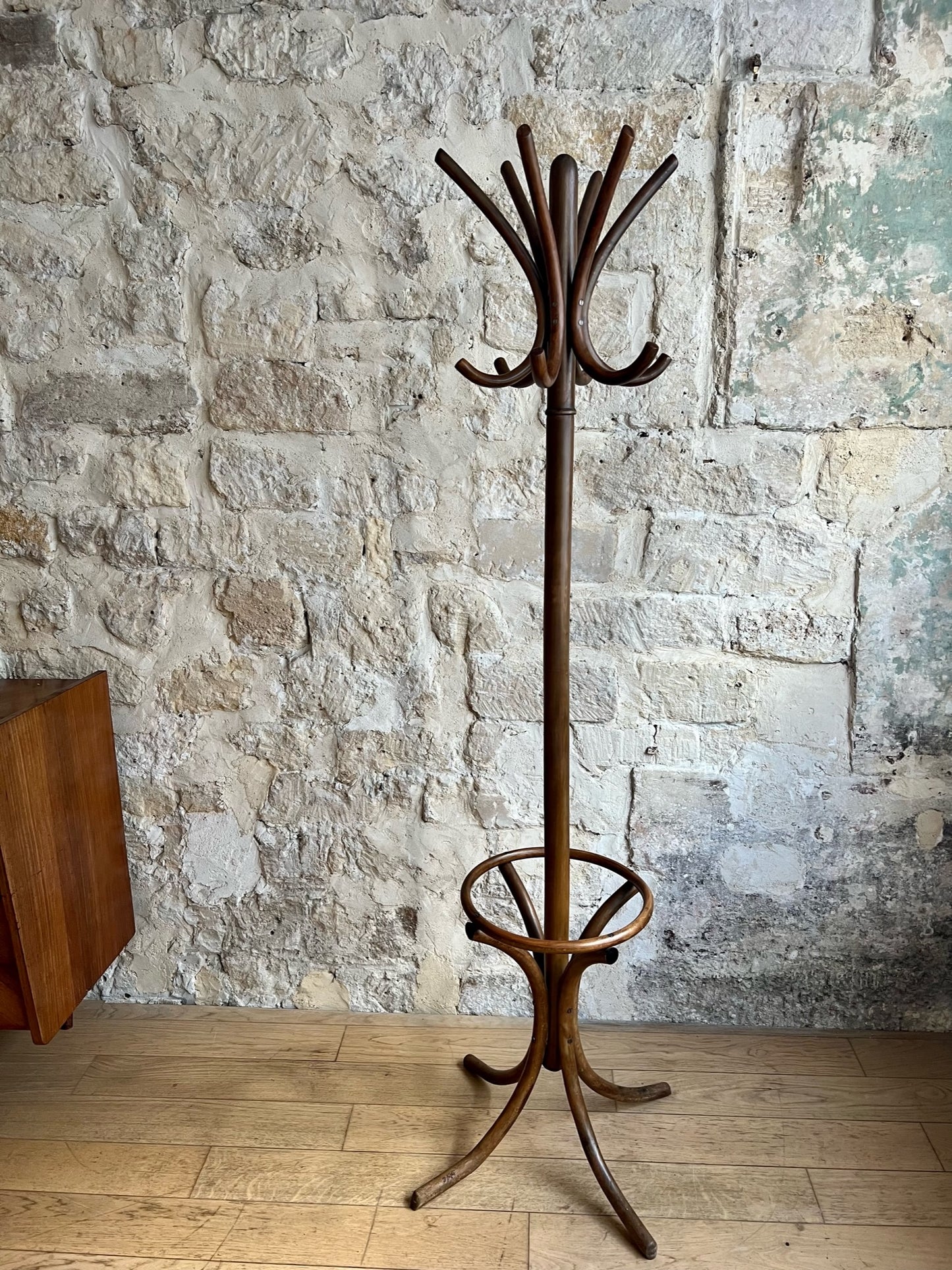 porte-manteaux en bois, style perroquet