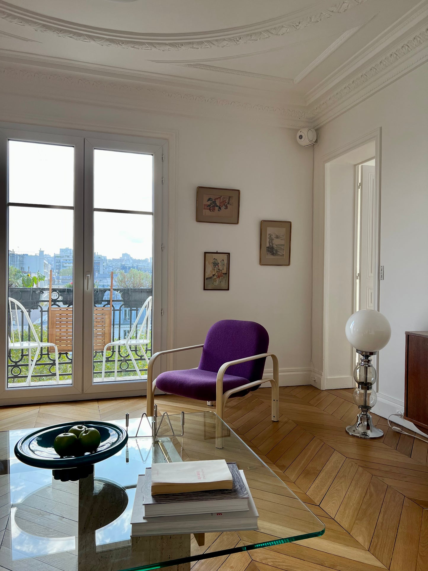 fauteuil 70's violet