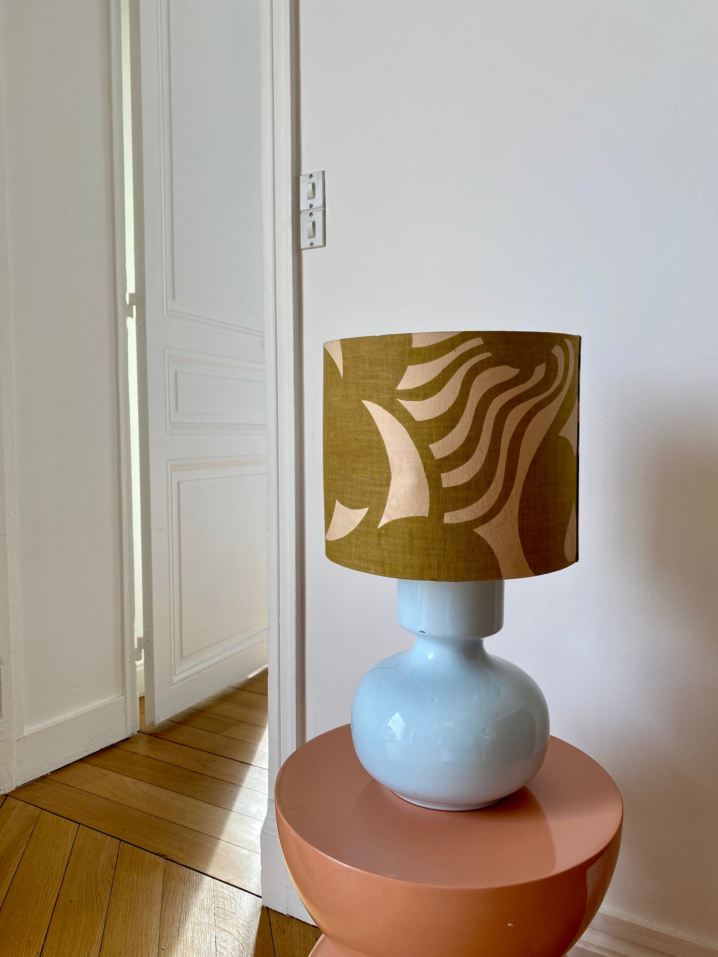 lampe à poser, abat-jour 70's