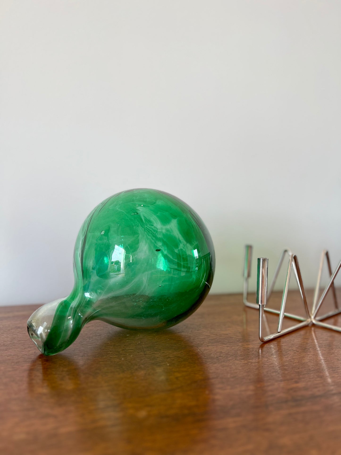 boule en verre soufflé, verte