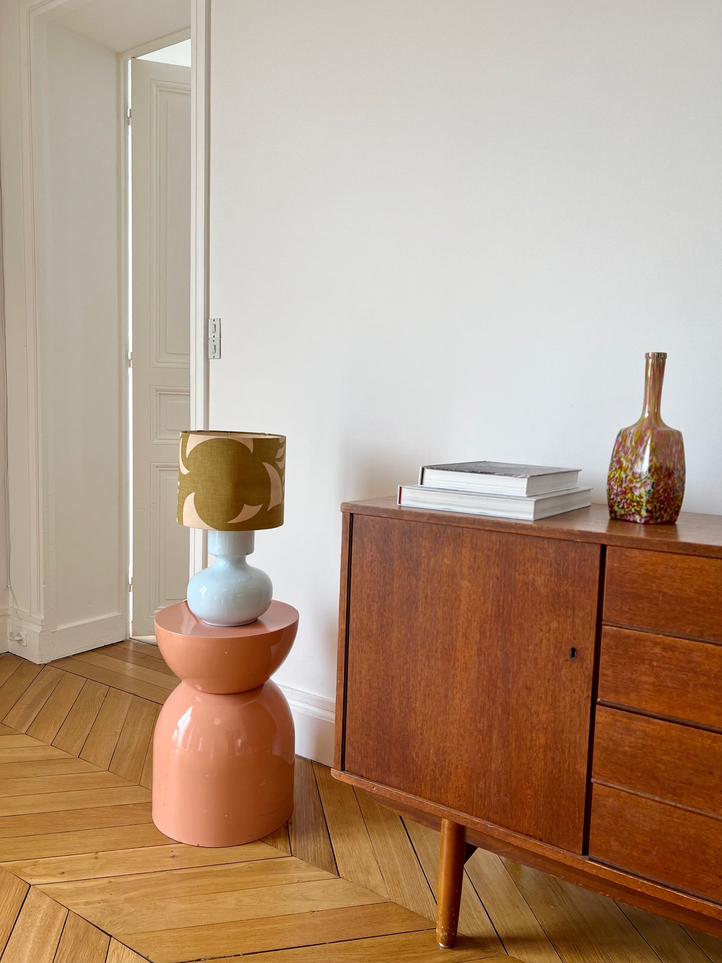 lampe à poser, abat-jour 70's