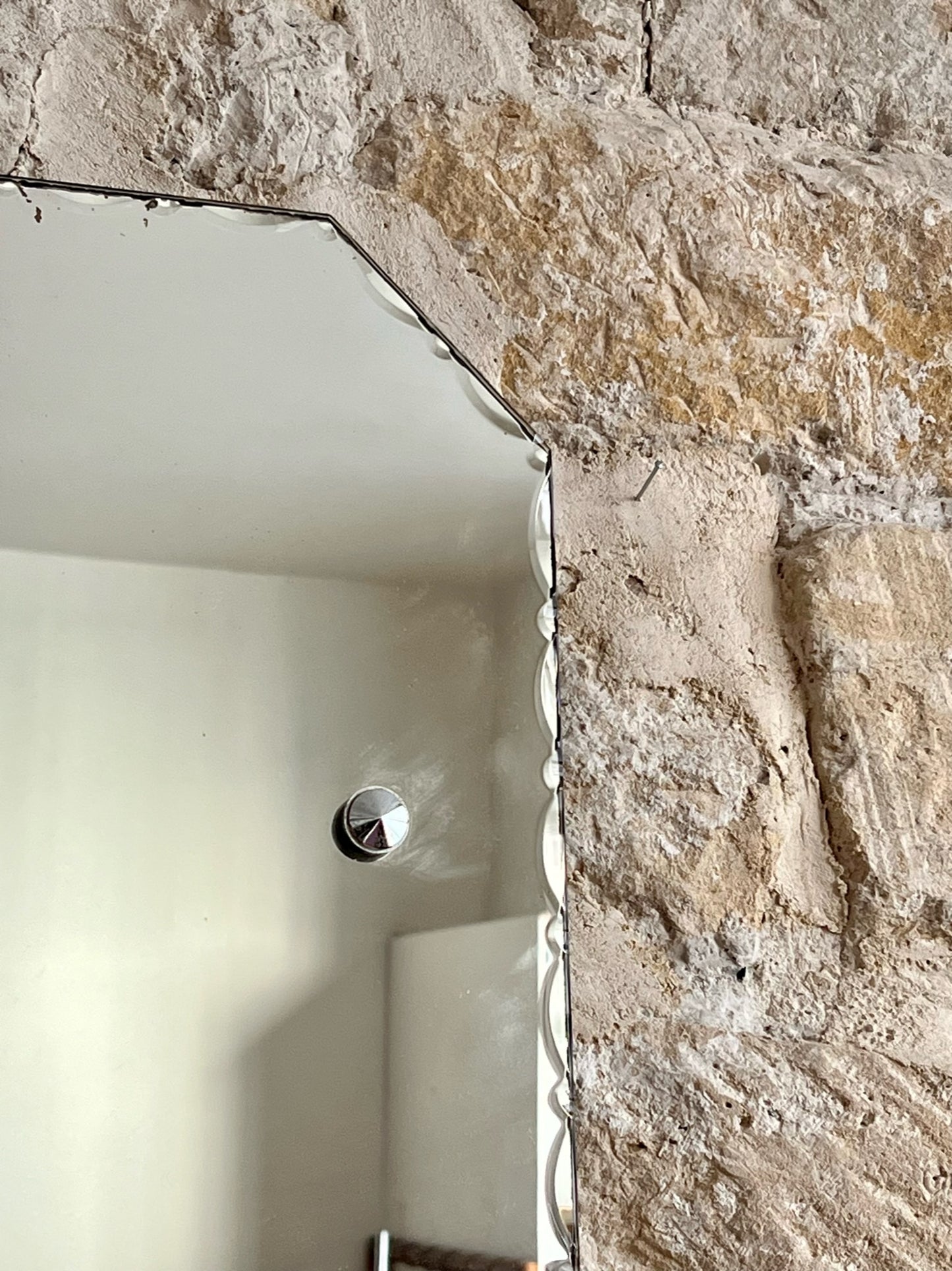 miroir octogonal sans cadre, glace biseautée