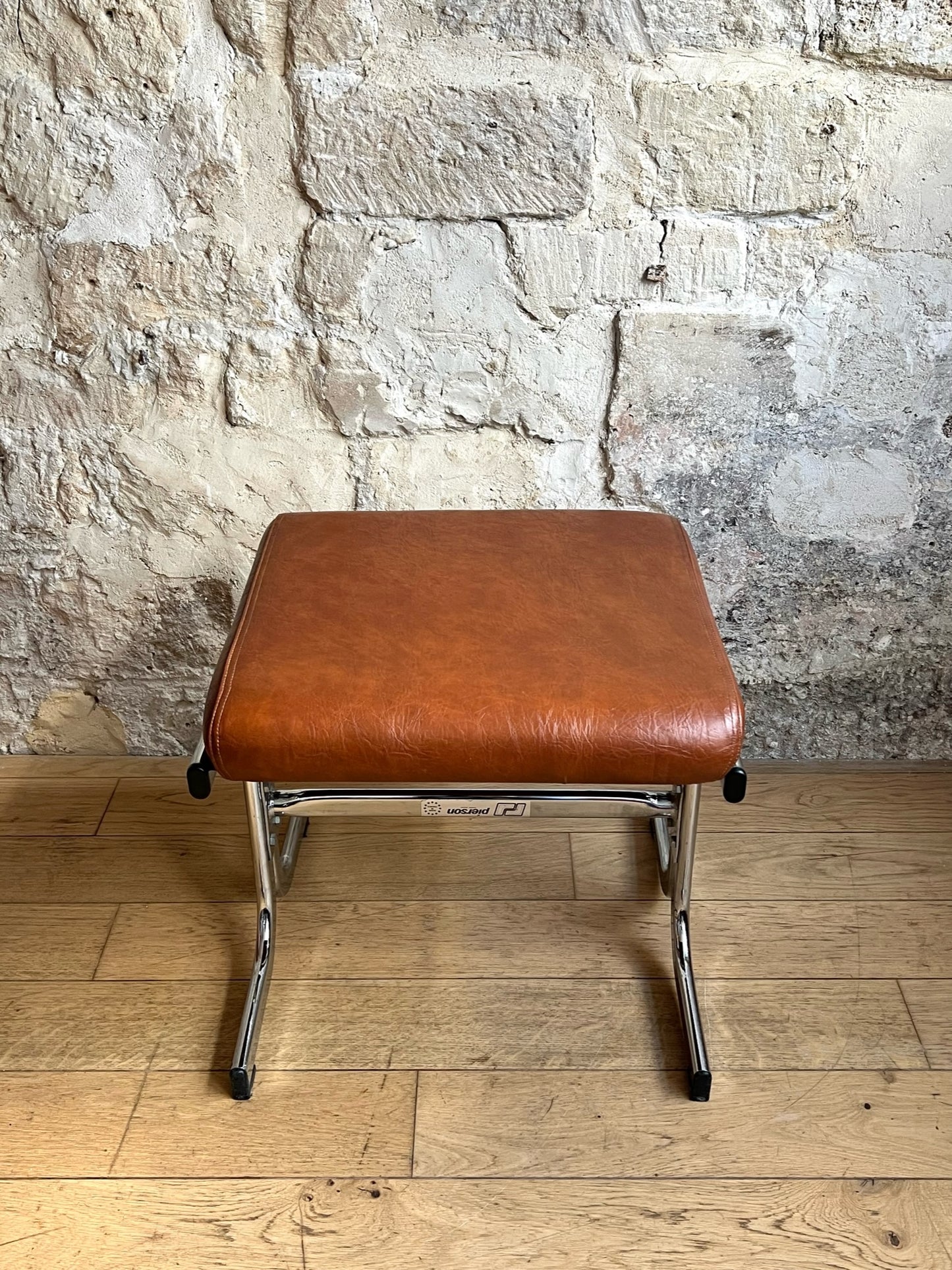 ottoman, repose-pieds similicuir marron
