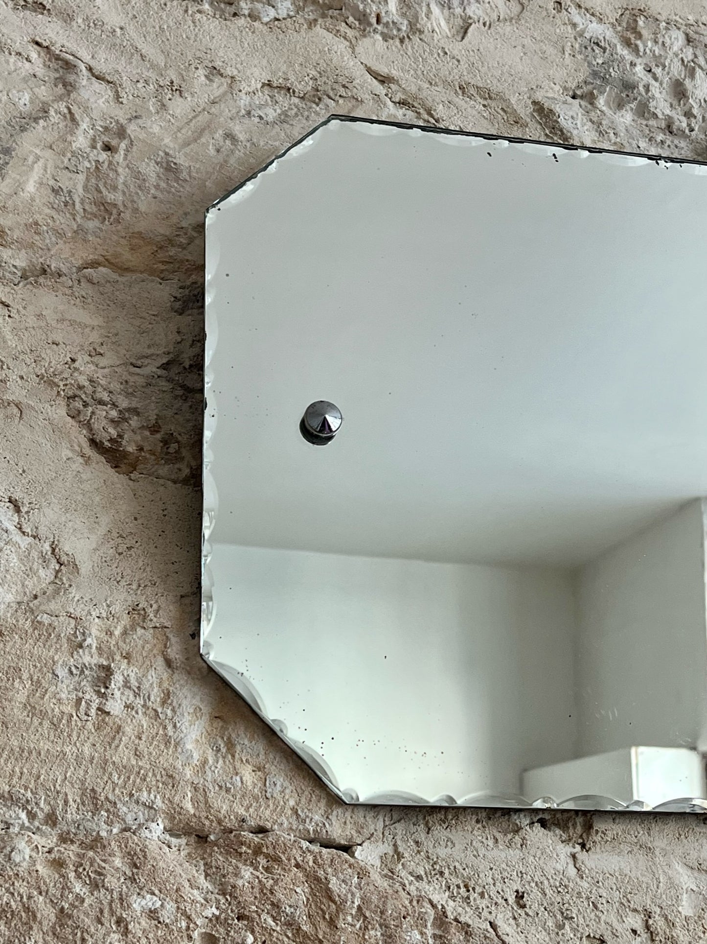miroir octogonal sans cadre, glace biseautée