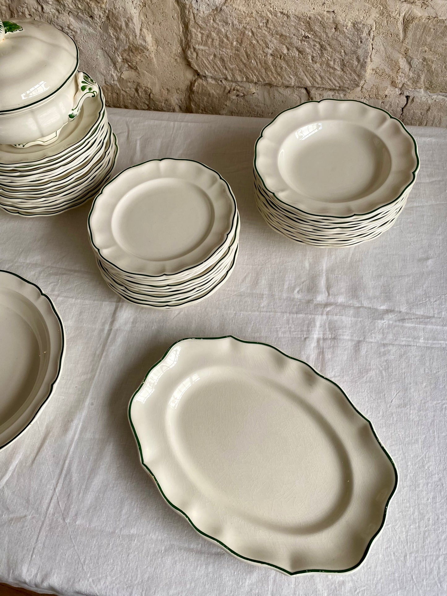 service "Pomme" Lunéville demi-porcelaine