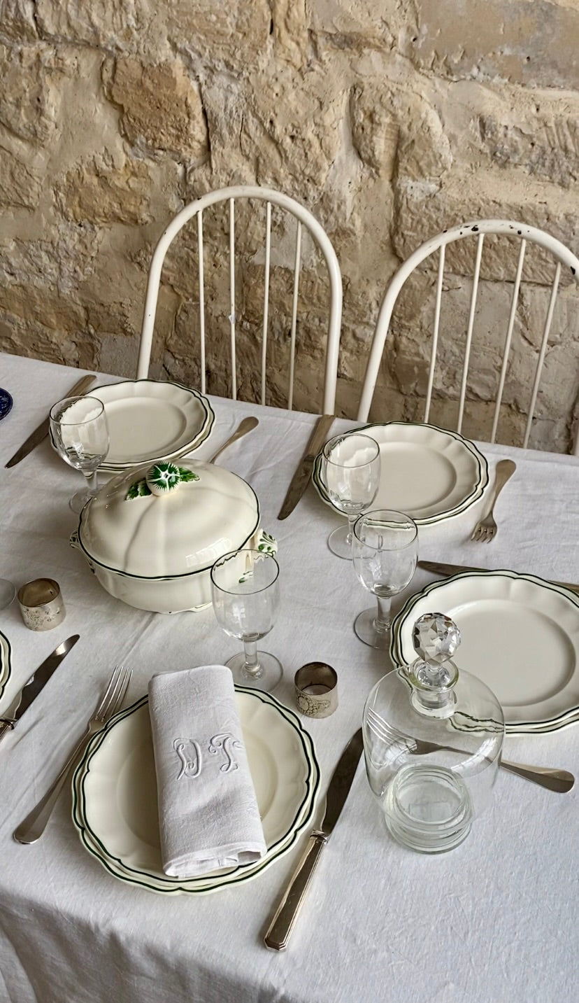 service "Pomme" Lunéville demi-porcelaine