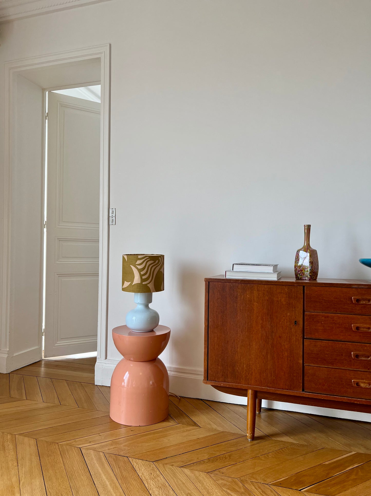 lampe à poser, abat-jour 70's