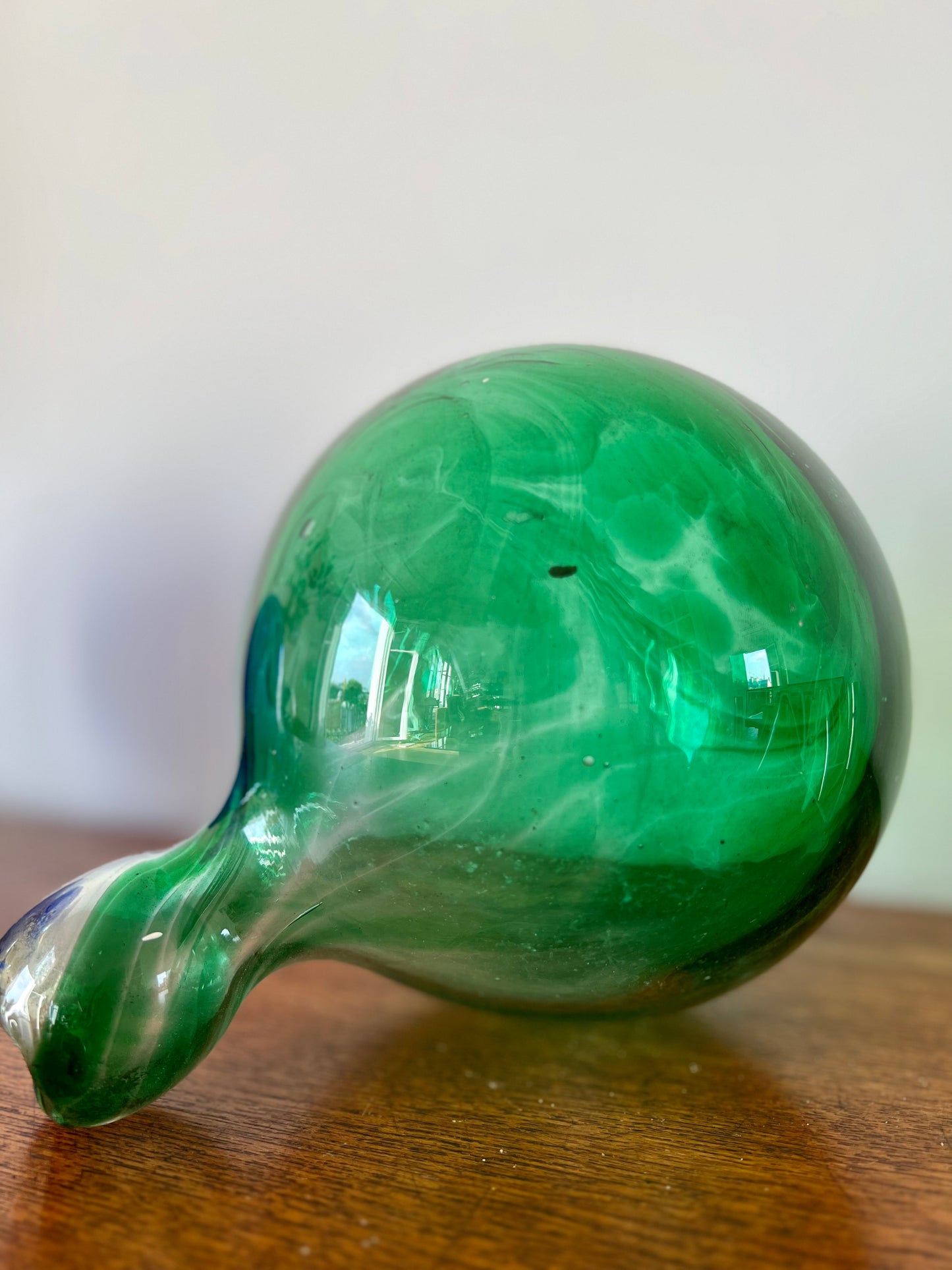 boule en verre soufflé, verte