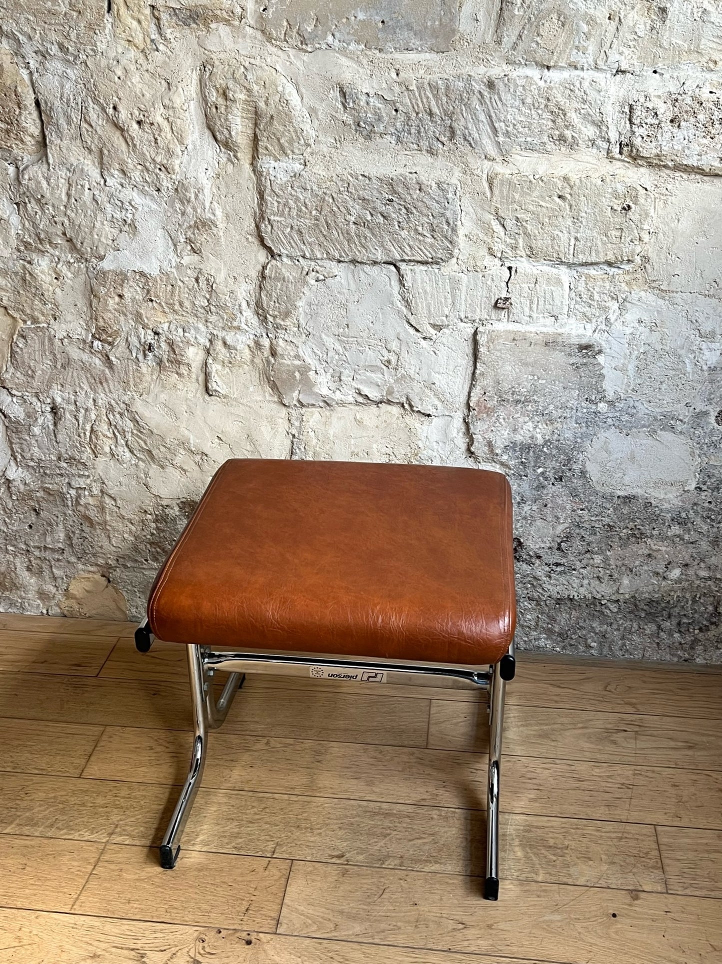 ottoman, repose-pieds similicuir marron