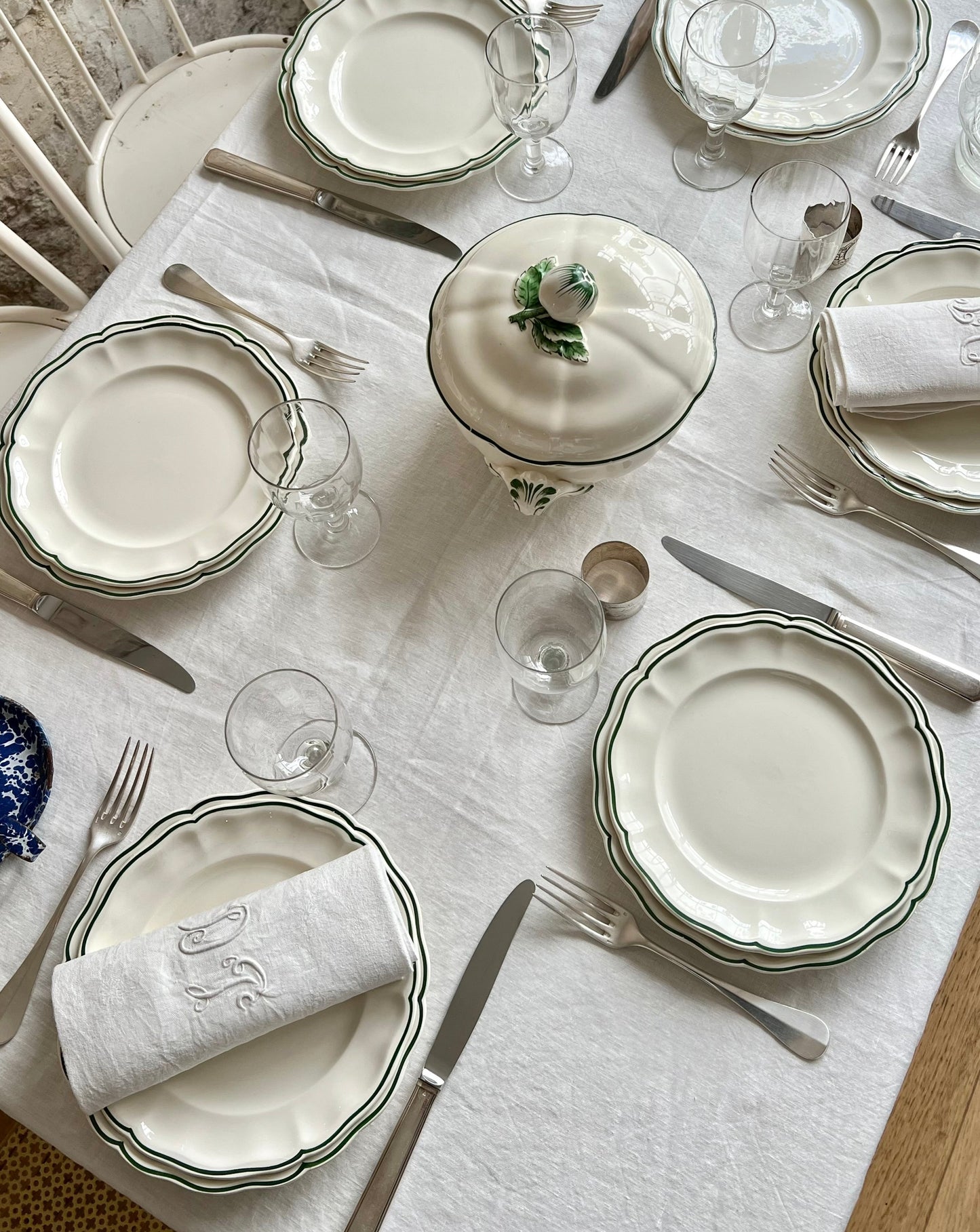 service "Pomme" Lunéville demi-porcelaine