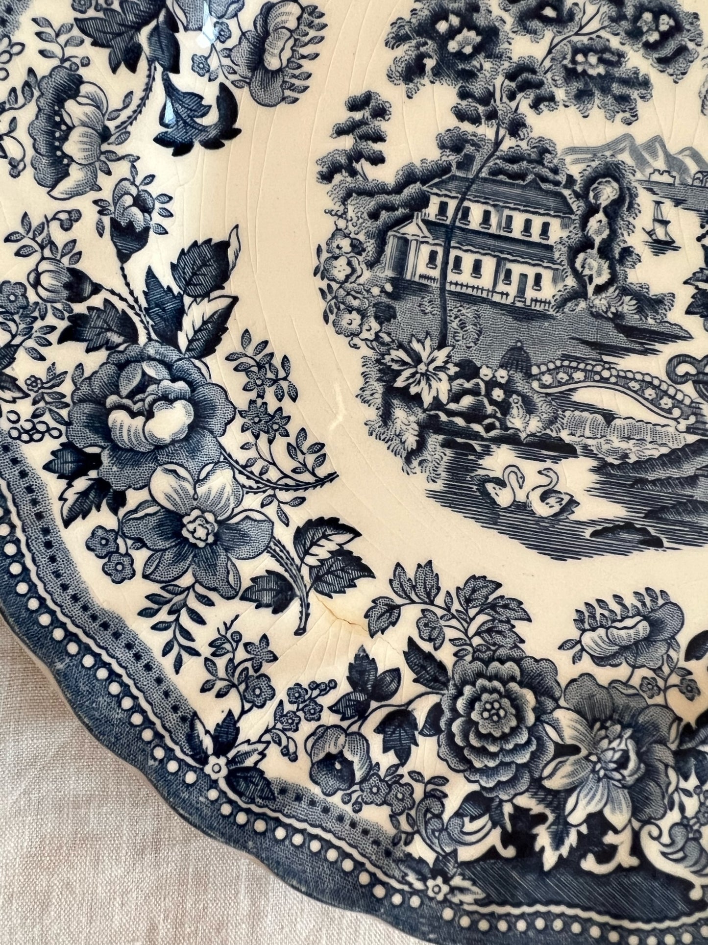 service anglais, décor bleu