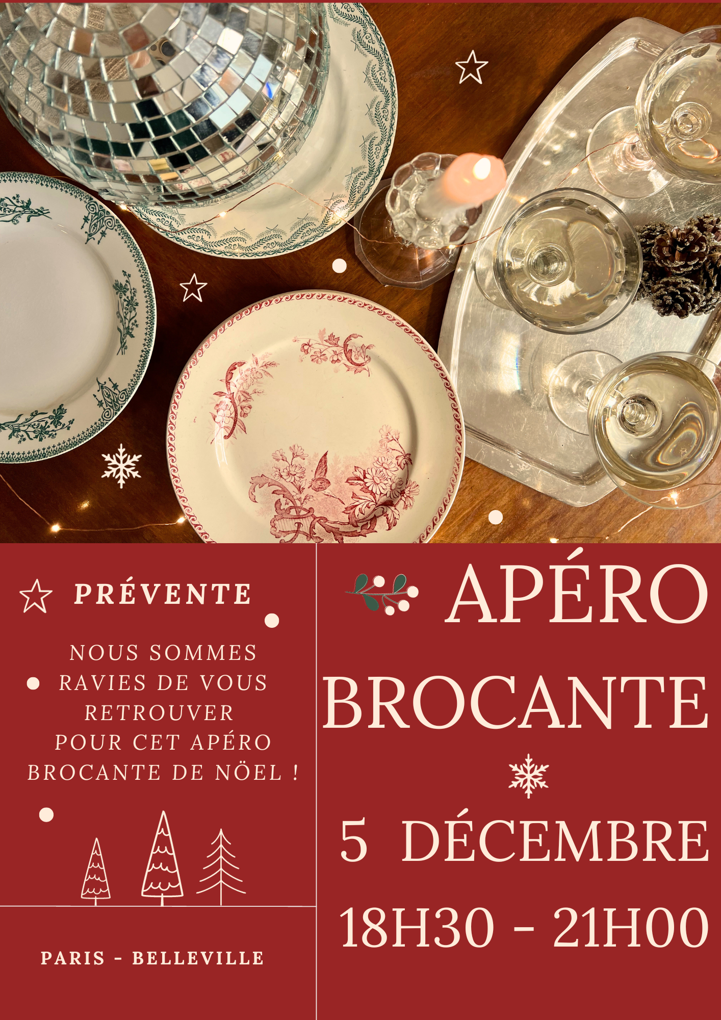 prévente apéro brocante de Noël - mardi 5 décembre