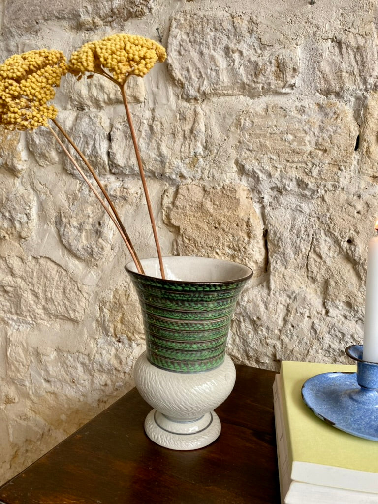vase en céramique gris et vert