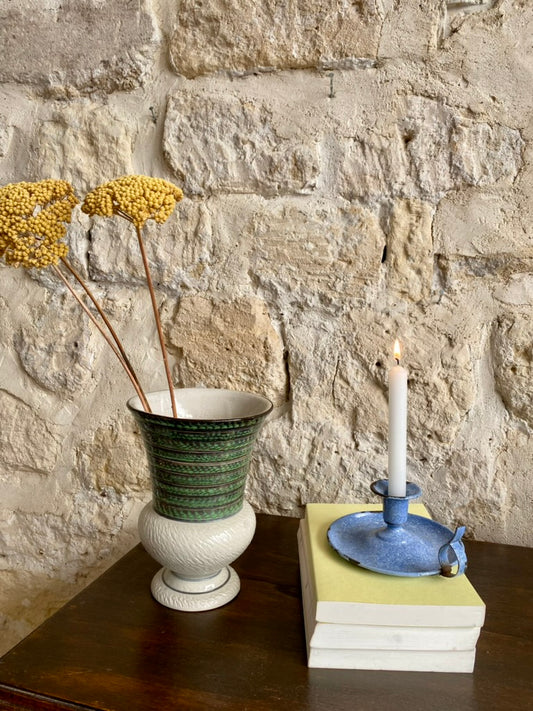vase en céramique gris et vert