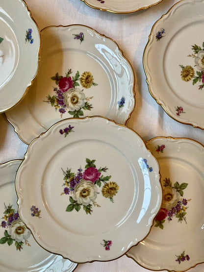 service bouquet de fleurs, porcelaine de Bavaria (12 plates)