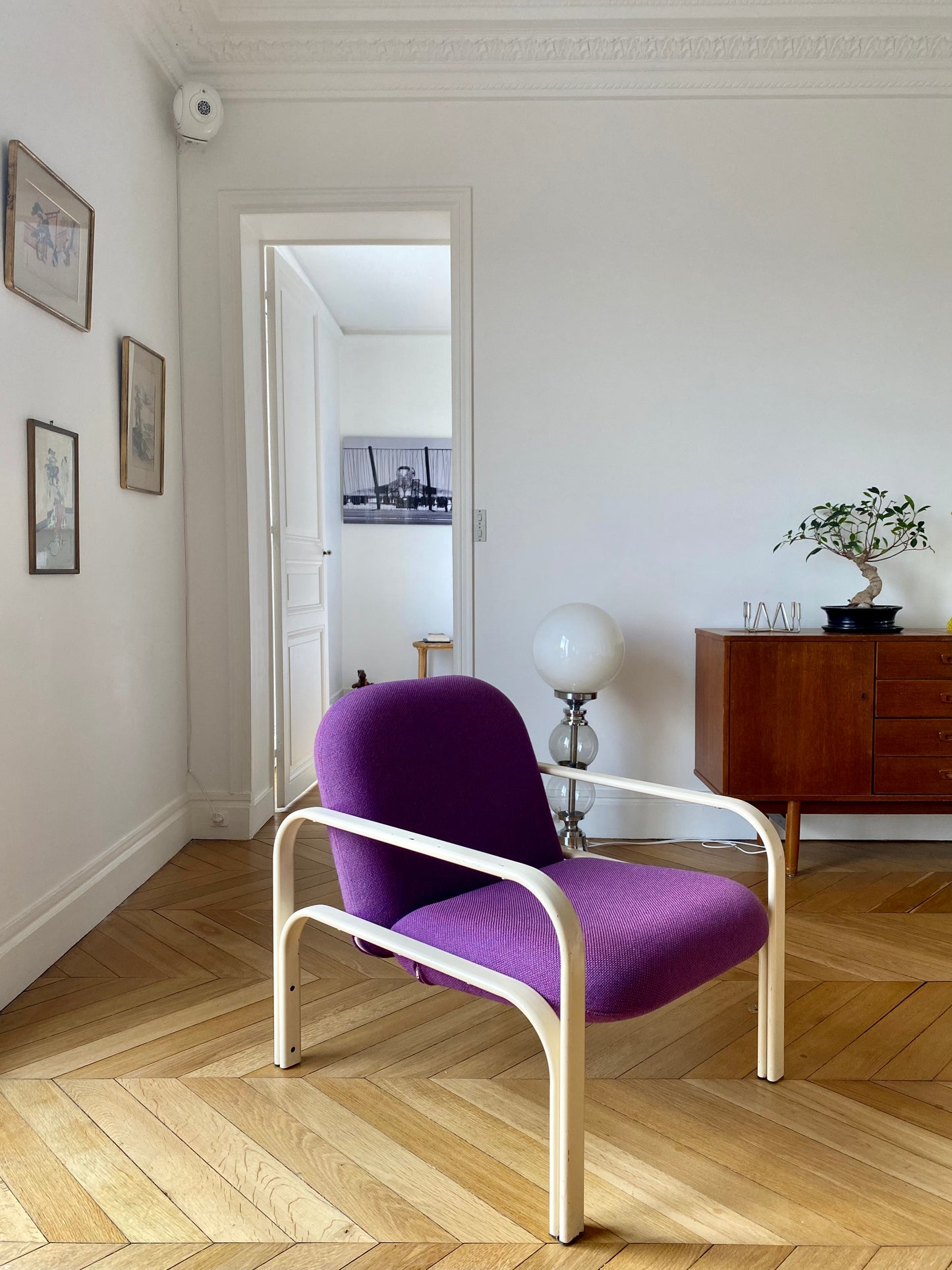 fauteuil 70's violet