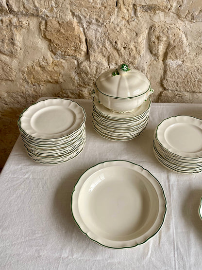 service "Pomme" Lunéville demi-porcelaine
