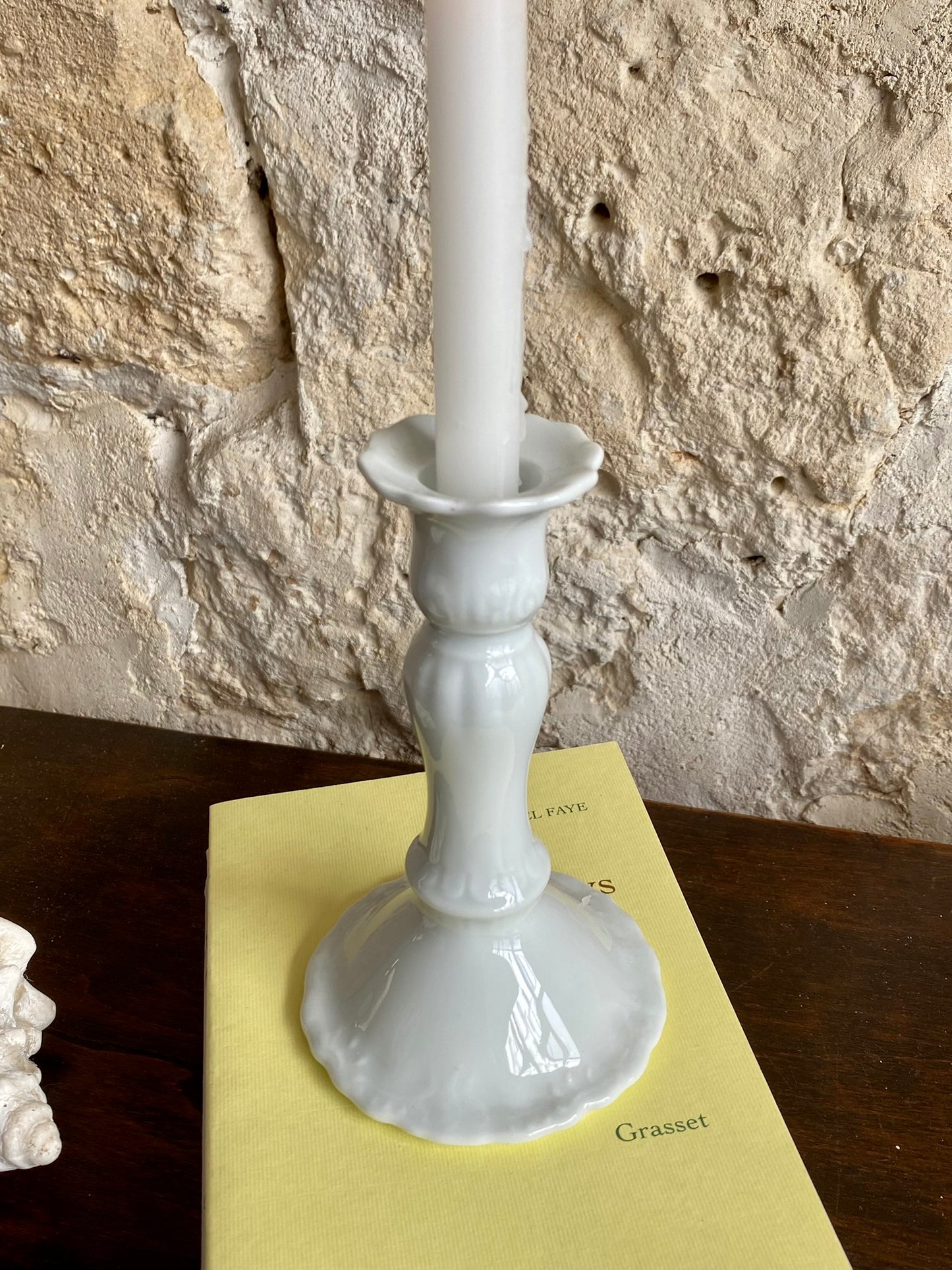 bougeoir porcelaine blanche 2