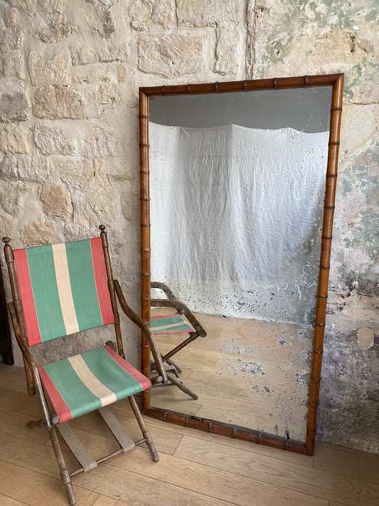 grand miroir style bambou